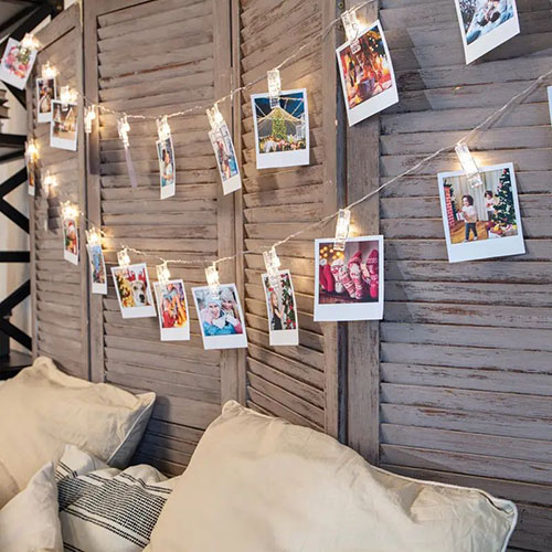 Гирлянда нить 5м теплый белый 30свд IP20 прозрачный провод прищепки