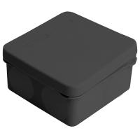 Коробка 80*80*40 квадрат черный IP67 прямой монтаж безгалогенная (HF) PlexUp