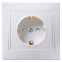 купить Кварта белый розетка скрытая 1-мест заземление шторки IP20  в Сыктывкаре Кварта белый розетка скрытая 1-мест заземление шторки IP20