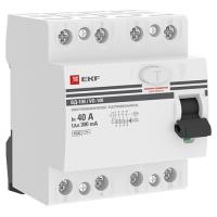 Выключатель дифференциальный (УЗО) 4Р 40А 300мА AC 4,5кА ВД-100 EKF