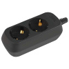 Колодка 2-мест 16А черный пластик заземление IP20 ЭРА