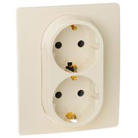 Этика слоновая кость розетка скрытая 2-мест заземление IP20 