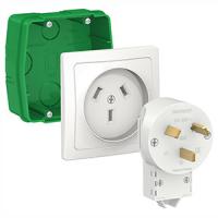 купить Комплект 32А 220В розетка+вилка+коробка скрытая белый IP20 Бланка Schneider Electric  в Сыктывкаре Комплект 32А 220В розетка+вилка+коробка скрытая белый IP20 Бланка Schneider Electric