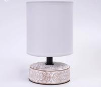 Светильник настольный 1*40Вт E14 бежевый/белый Estares узор/патина Светильник настольный 1*40Вт E14 бежевый/белый Estares узор/патина