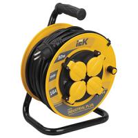 Удлинитель 4-мест 30м ПВС 3*1,5 черный катушка IP44 IEK 