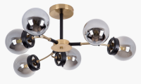 Светильник потолочный (люстра) 6*60Вт Е27 черный/латунь