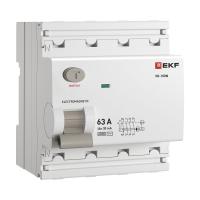 Выключатель дифференциальный (УЗО) 4Р 63А 30мА AC 6кА ВД-100N EKF PROxima
