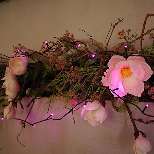 Гирлянда нить 5м розовый 50свд с контроллером IP20 зеленый провод 8режимов