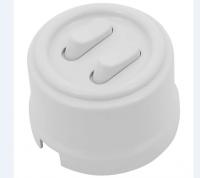 Бирони белый выключатель 2кл открытая 10А IP40  клавишный  Jantera