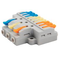 Клемма 12*4,0мм2 с рычажком серый Rexant проходная 