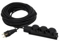 Удлинитель 3-мест 20м КГ 3*1,5 черный  IP44 PlexUp 