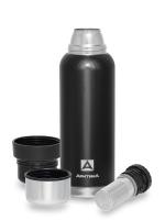 Термос 1,2л нержавеющая сталь Арктика узкое горло компактный 2 чашки ситечко черный