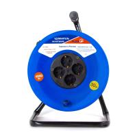 Удлинитель 4-мест 30м ПВС 3*2,5 оранжевый катушка IP20 PlexUp 