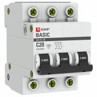 Автомат 3Р 20А C 4,5кА ВА47-29 EKF Basic 