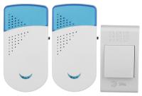 Звонок беспроводной открытая белый/голубой IP20  ЭРА TWIN-R два динамика 32 мелодии