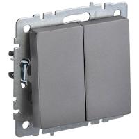 BRITE Выключ. 2-кл. 10А ВС10-2-0-БрС сталь IEK