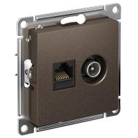 AtlasDesign мокко розетка RJ45+TV скрытая 2-ая 