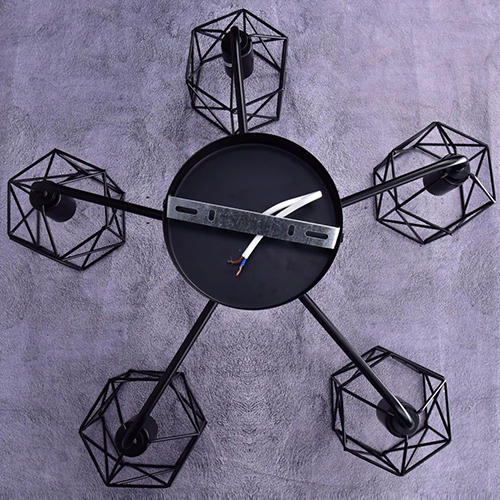 Светильник потолочный (люстра) 5*60Вт E27 черный лофт