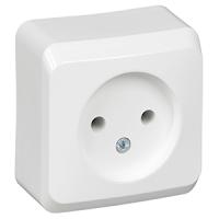 купить Этюд белый розетка открытая 1-мест IP20  в Сыктывкаре Этюд белый розетка открытая 1-мест IP20
