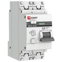 Дифавтомат 2Р 20А C 30мА 4,5кА АД32 2мод EKF