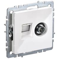 BRITE Роз. двойная TV+RJ45 кат.5E РТВ/РК12-БрБ бел. IEK