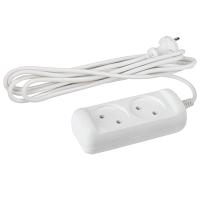 Удлинитель 2-мест 5м ПВС 2*0,75 белый ЭРА