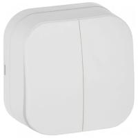 купить Глори белый выключатель 2кл открытая 10А IP20   в Сыктывкаре Глори белый выключатель 2кл открытая 10А IP20