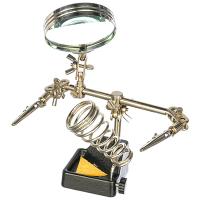 Держатель "третья рука" с лупой и подставкой паяльника Rexant 2 зажима