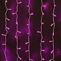 Гирлянда занавес 1,5*1,5м фиолетовый 368свд IP20 прозрачный провод (до 8мод)