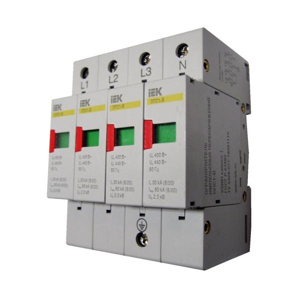 Ограничитель перенапр. ОПС1-B 4P In30кА Im60кА Un400В ИЭК