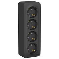 купить Бланка антрацит розетка открытая 4-мест заземление шторки IP20  в Сыктывкаре Бланка антрацит розетка открытая 4-мест заземление шторки IP20