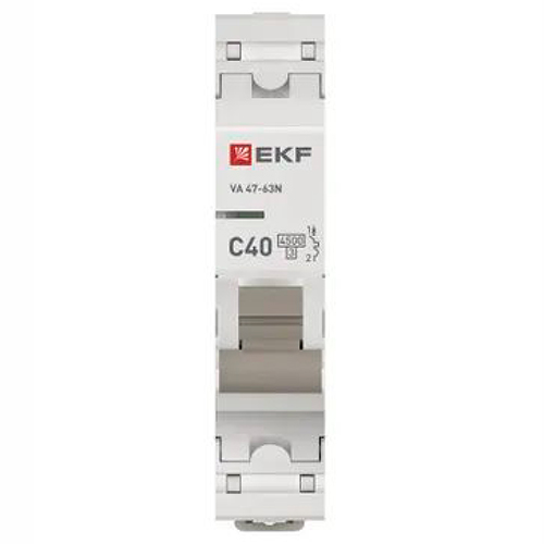Автомат 1Р 40А C 4,5кА ВА47-63N EKF PROxima 