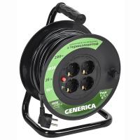 Удлинитель 4-мест 20м ПВС 3*1,5 черный катушка IP20 GENERICA (IEK) аналог9492611