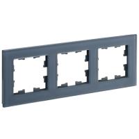 BRITE Рамка 3-мест. РУ-3-2-Бр стекло маренго матовый IEK