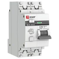 Дифавтомат 2Р 16А C 10мА 4,5кА АД32 2мод EKF