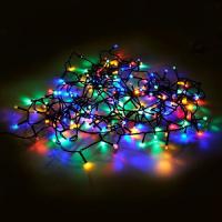 Гирлянда нить 12м мультицвет 120свд IP44 зеленый провод 