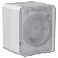AtlasDesign Profi54 серый розетка открытая 1-мест заземление шторки IP54 