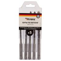 Набор буров по бетону 5-6х110х50, 6-8-10х160х100 мм, 5 шт., в пластиковой коробке SDS PLUS Kranz