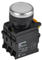 Кнопка с подсвет. и фикс. d=22мм 1NO+1NC белая MASTER IEK