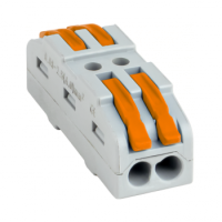 Клемма 2*4,0мм2 с рычажком серый EKF проходная