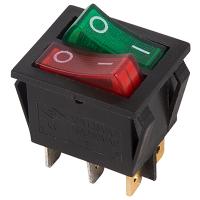 Выключатель ON-OFF 15А 250В индикатор красный+зеленый двойной