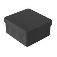 Коробка 80*80*40 квадрат черный IP66 прямой монтаж 12 вводов HF Промрукав