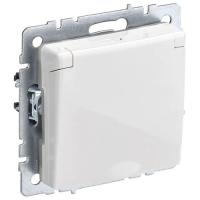 купить Брайт белый розетка скрытая 1-мест заземление с крышкой шторки IP44  в Сыктывкаре Брайт белый розетка скрытая 1-мест заземление с крышкой шторки IP44