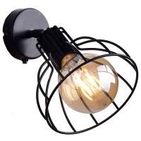 Светильник настенный (бра) 1*60Вт E27 черный/хром Россвет Нубия поворот.с выкл