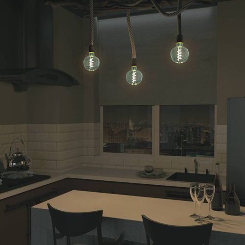 купить Лампа декор свд Е27 5Вт 1800К 190лм G125 голубая филамент Gauss  в Сыктывкаре Лампа декор свд Е27 5Вт 1800К 190лм G125 голубая филамент Gauss