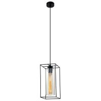 Светильник подвес 1*40Вт E27 черный/дымчатый цилиндр Лофт