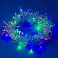 Гирлянда нить 10м мультицвет 100свд с контроллером IP20 прозрачный провод 8режимов