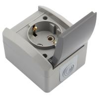 купить Индустриал серый розетка открытая 1-мест IP54 керамика с крышкой Kranz в Сыктывкаре Индустриал серый розетка открытая 1-мест IP54 керамика с крышкой Kranz