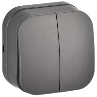 купить Глори сталь выключатель 2кл открытая 10А IP20   в Сыктывкаре Глори сталь выключатель 2кл открытая 10А IP20