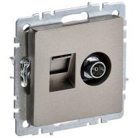 BRITE Роз. двойная TV+RJ45 кат.5E РТВ/РК12-БрШ шамп. IEK